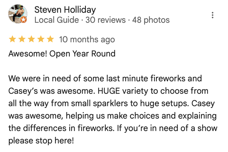 Positive review from Steven Holliday